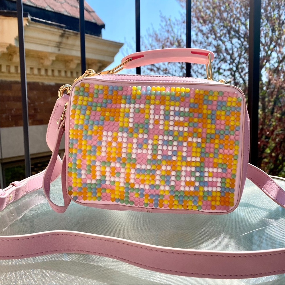 Marc Jacobs Jelly Bean Leather Box Crossbody Bag Pink